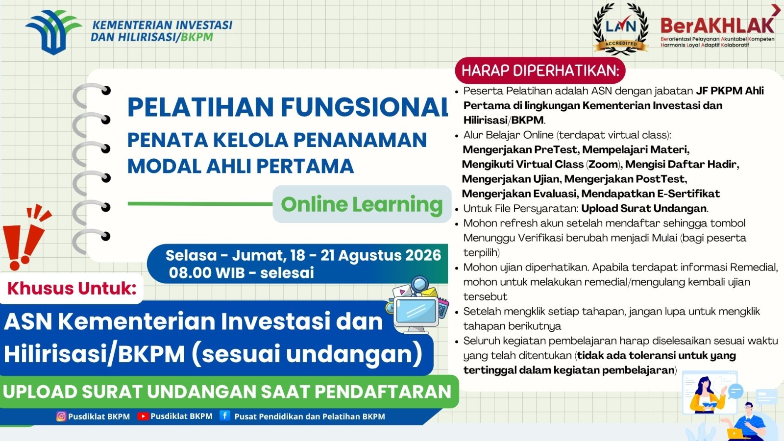 Pelatihan Fungsional Penata Kelola Penanaman Modal Ahli Pertama 