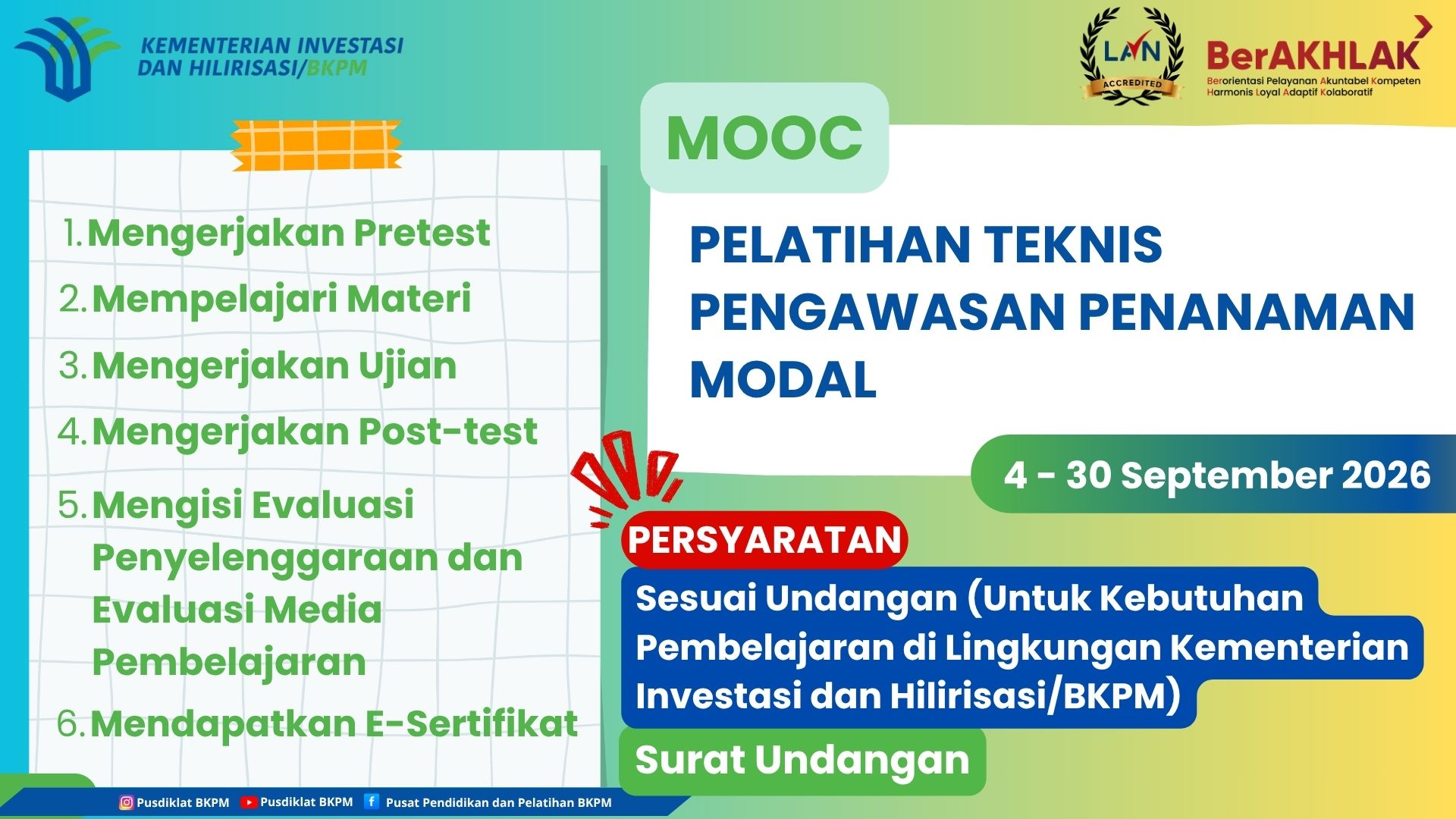 MOOC Pelatihan Teknis Pengawasan Penanaman Modal