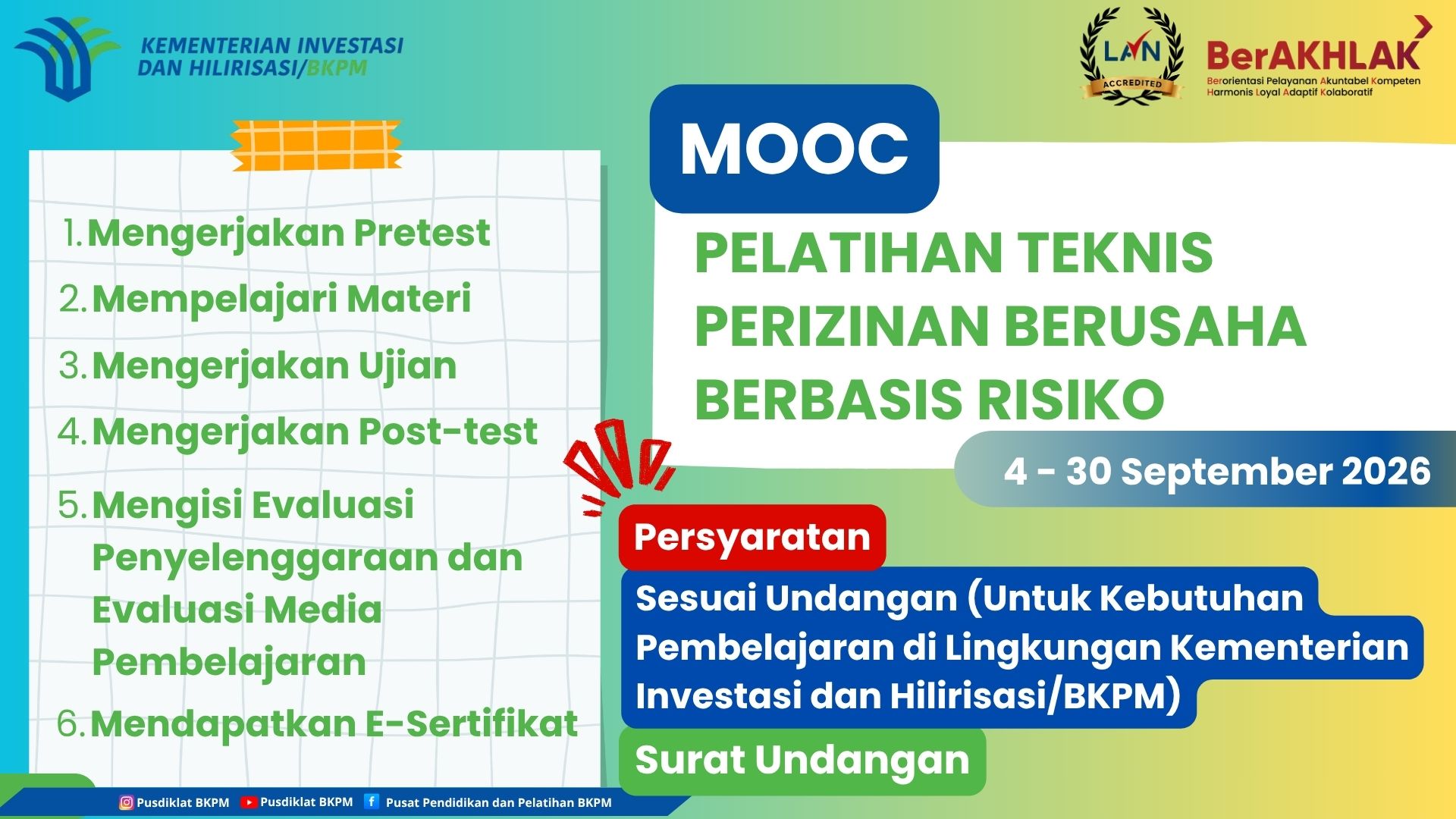 MOOC Pelatihan Teknis Perizinan Berusaha Berbasis Risiko