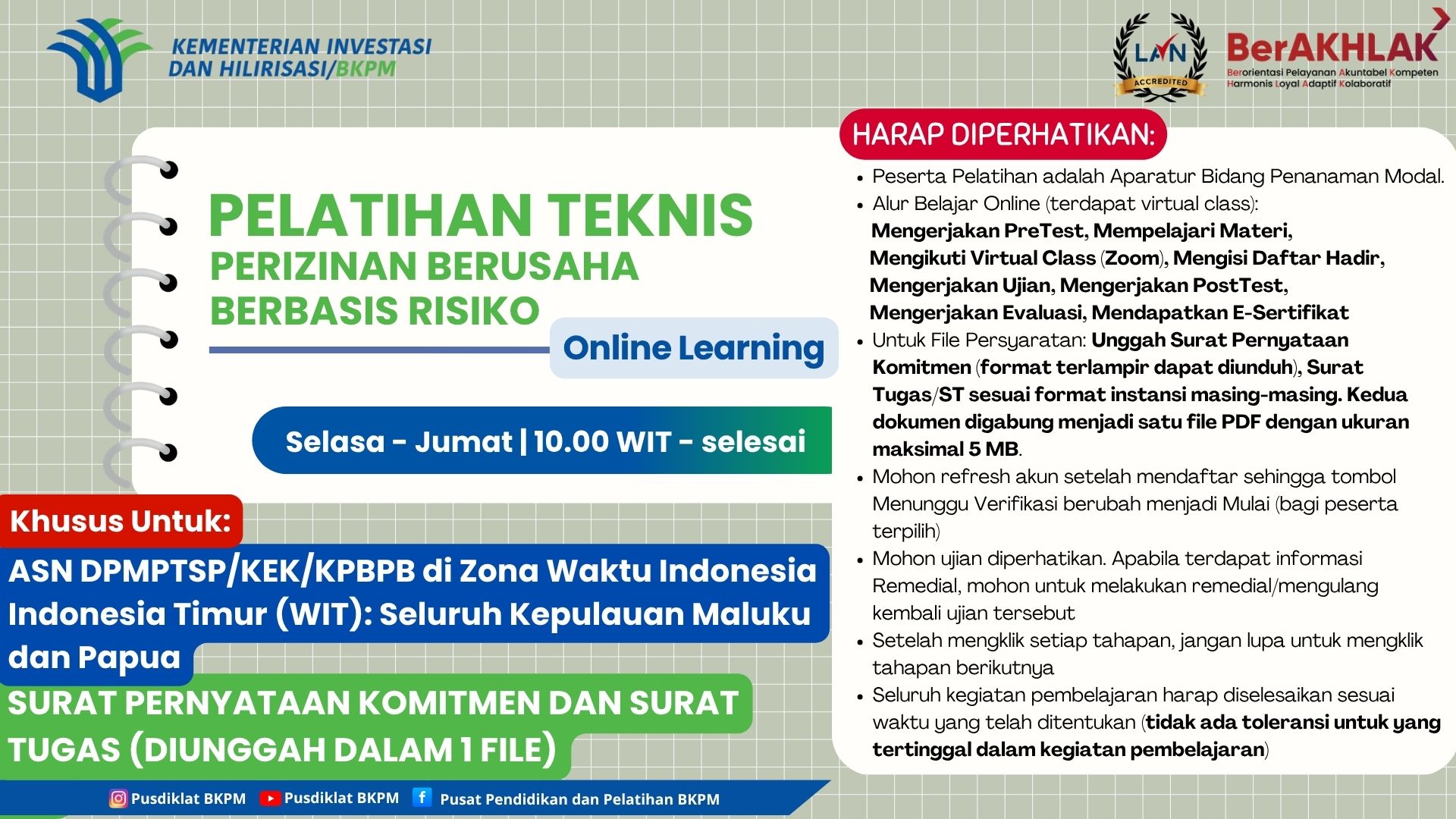 Pelatihan Teknis Perizinan Berusaha Berbasis Risiko  - Angkatan V