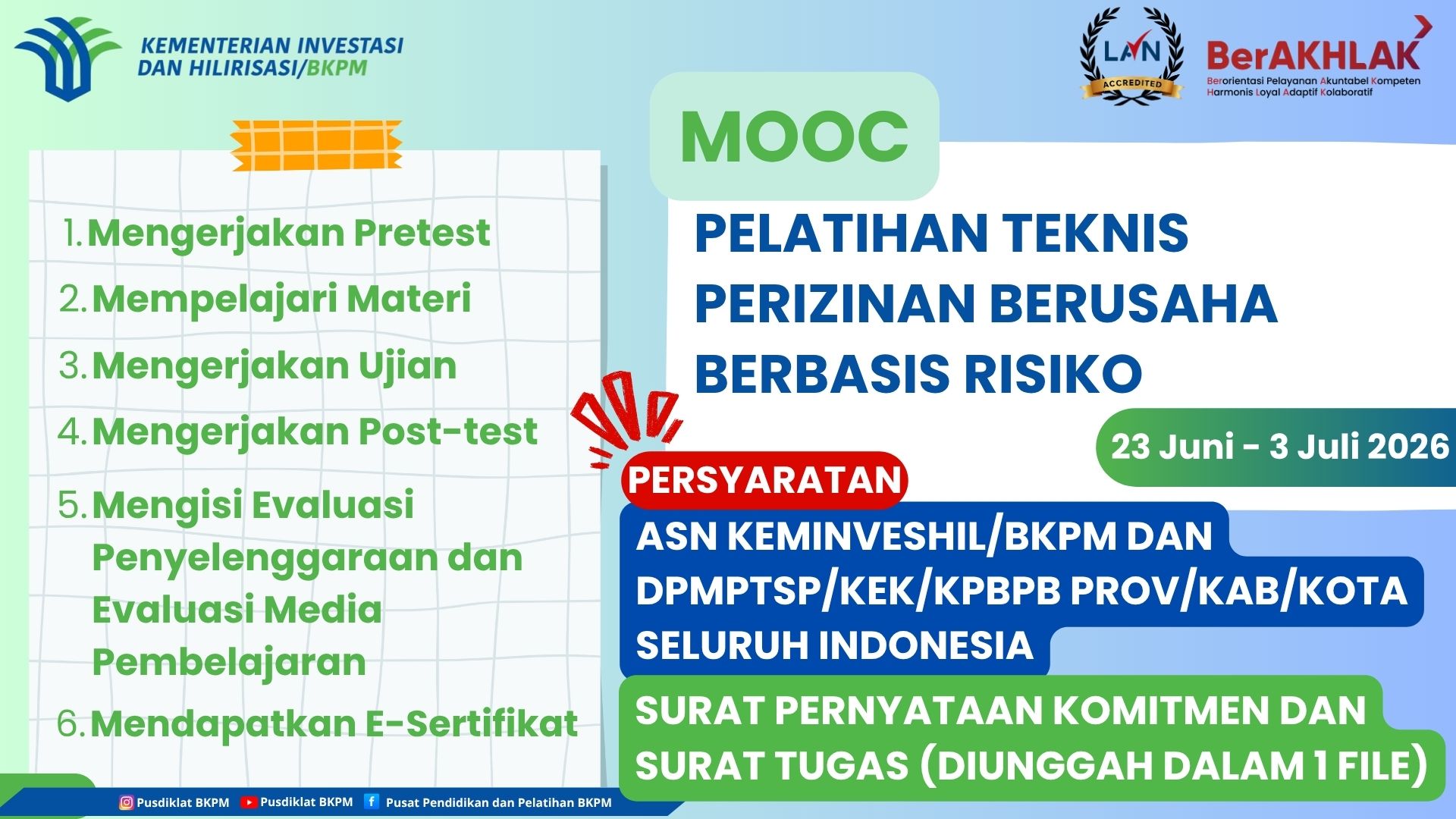 MOOC Pelatihan Teknis Perizinan Berusaha Berbasis Risiko