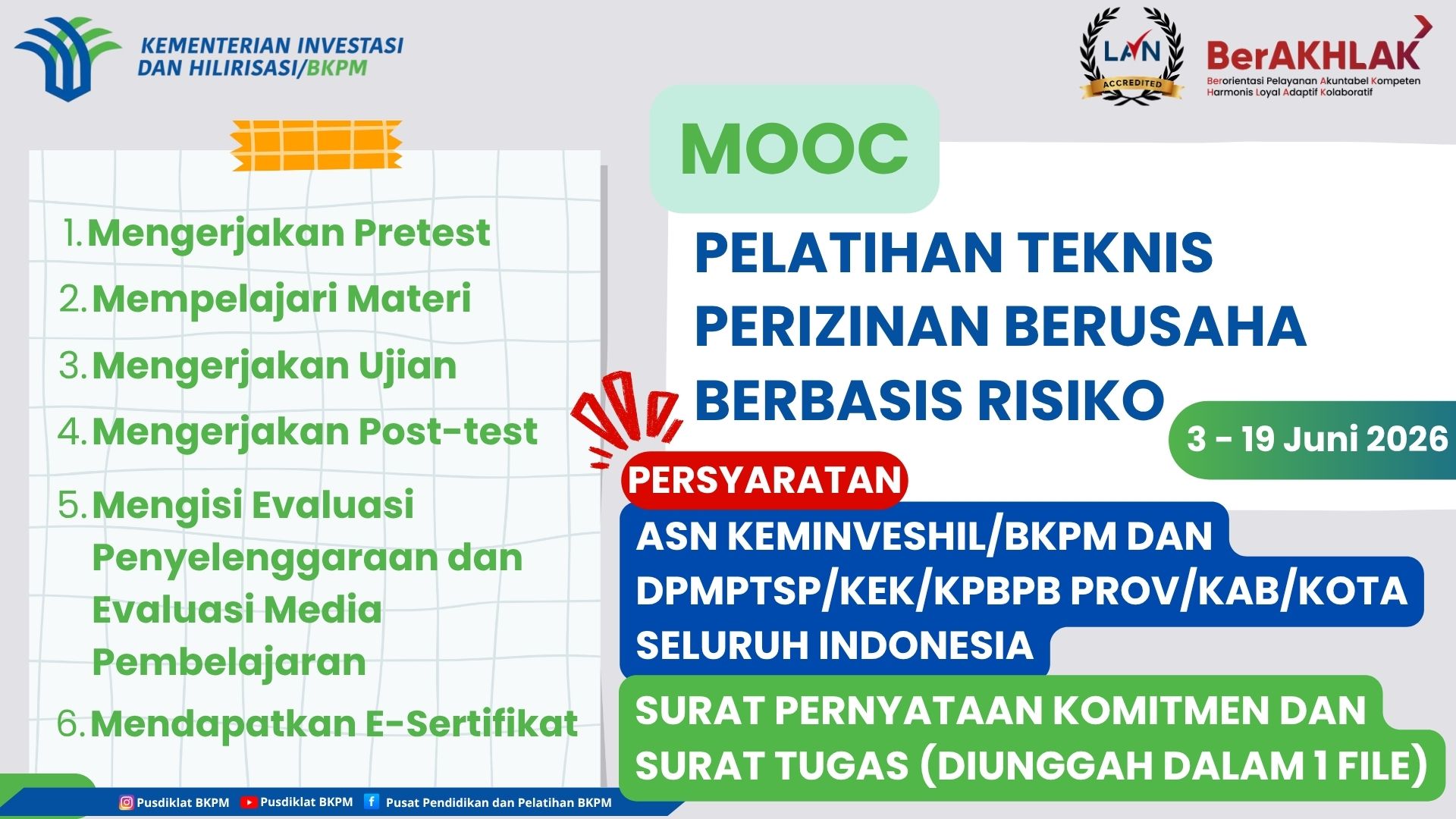 MOOC Pelatihan Teknis Perizinan Berusaha Berbasis Risiko