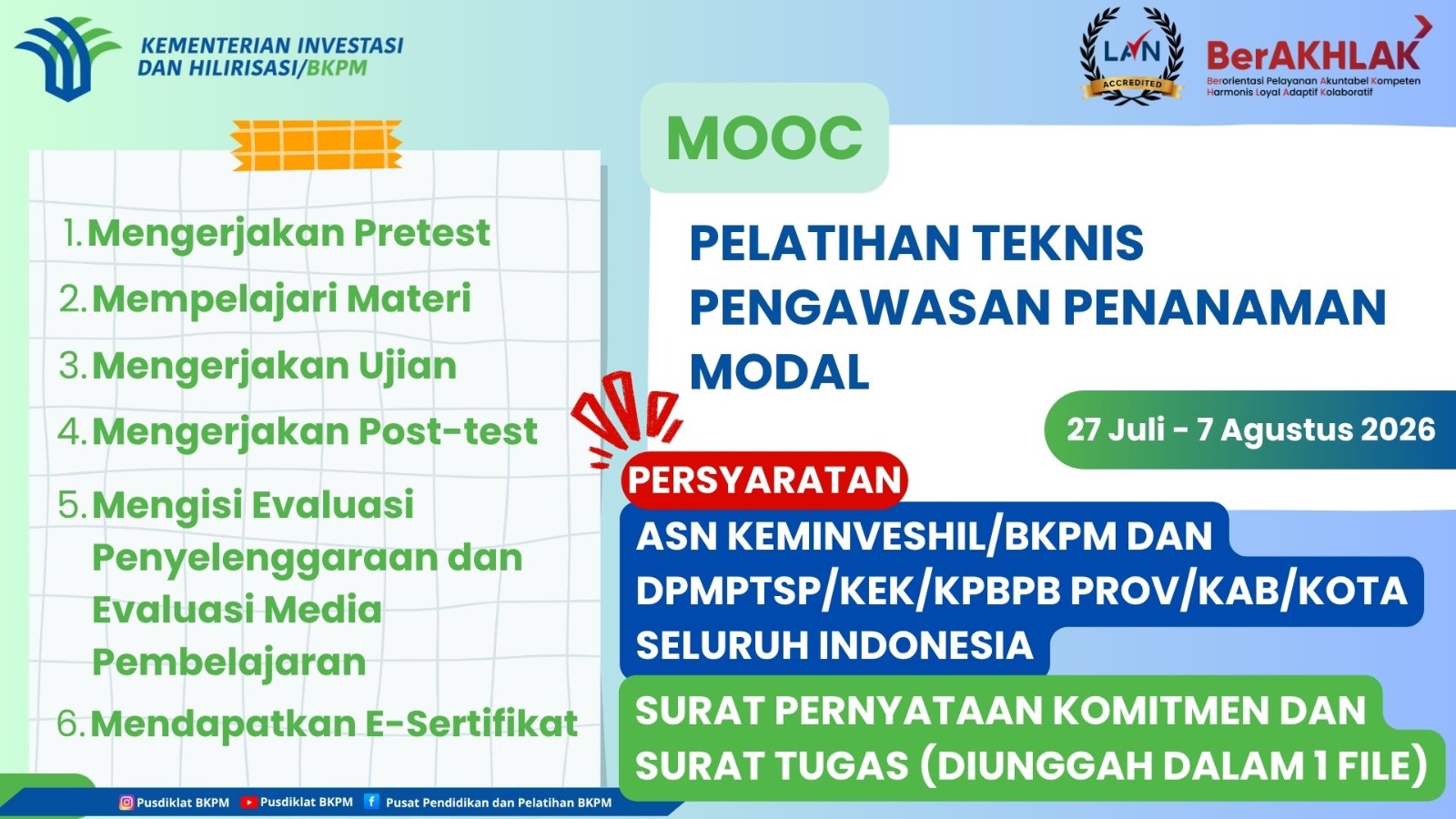 MOOC Pelatihan Teknis Pengawasan Penanaman Modal