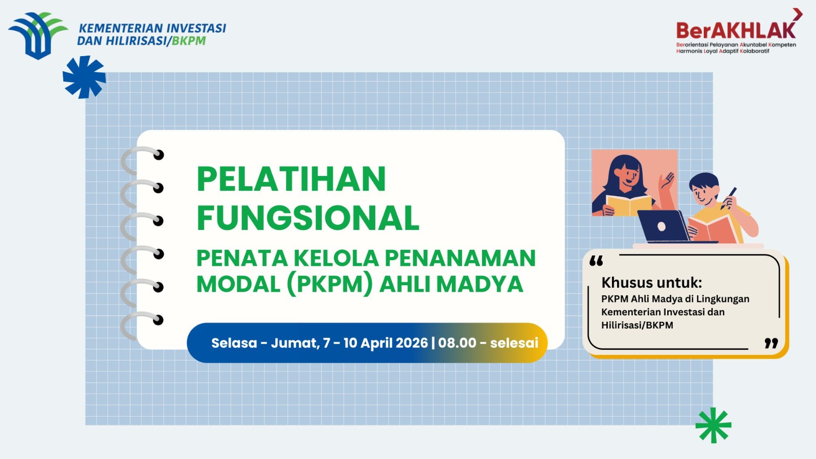 Pelatihan Fungsional Penata Kelola Penanaman Modal Ahli Madya